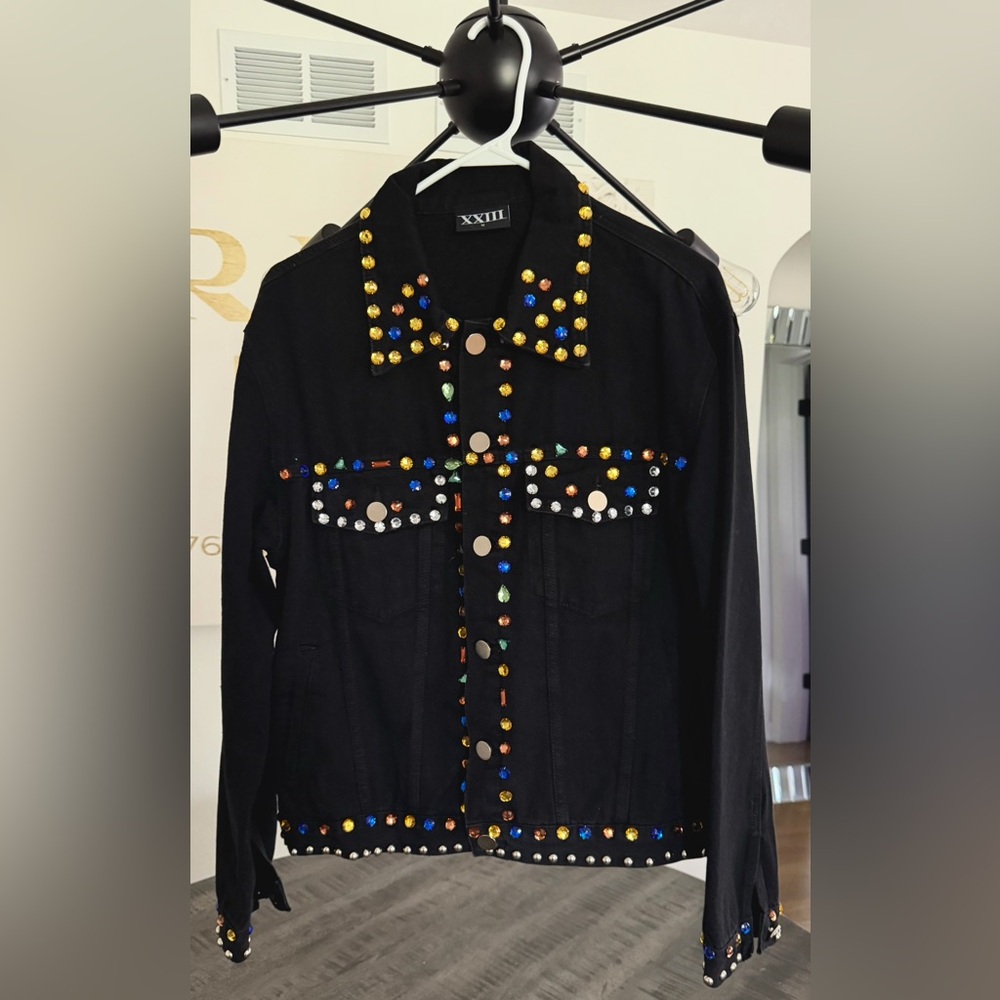 Men's Black Studded Performance Jacket/Size M/Men’s
